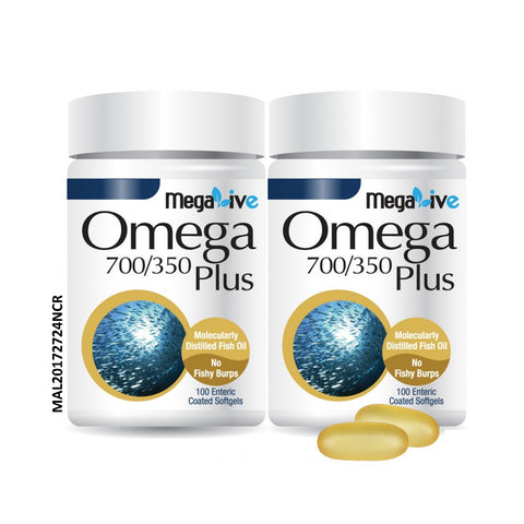 Megalive Omega 1400mg (700/350) Softgels 2x100's