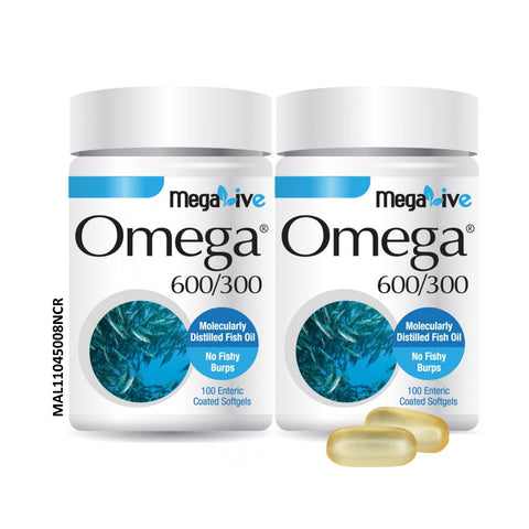 Megalive Omega 600/300 Enteric Coated Softgel 2x100's