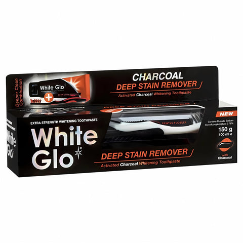 White Glo Charcoal Deep Stain Remover Toothpaste 150g