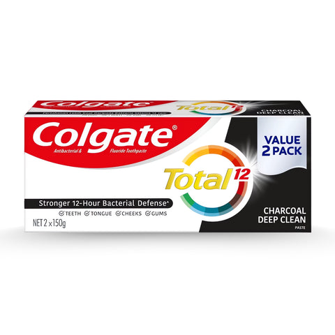 Colgate Total Charcoal Deep Clean Toothpsate 2x150g FOC Charcoal 110g