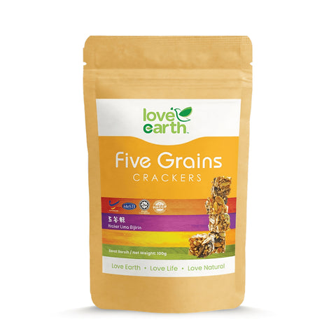 Love Earth Organic Five Grains Crackers 100g