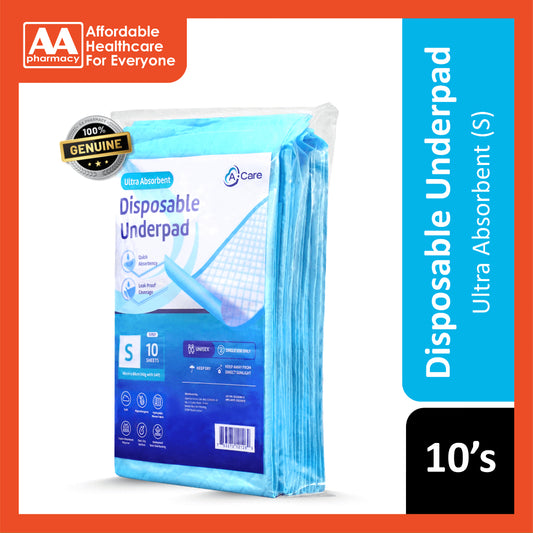 A-Care Ultra Absorbent Disposable Underpad Size S 40x60cm (10's)