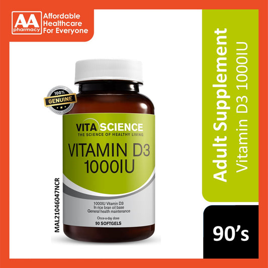 VitaScience Vitamin D3 1000 IU Softgel 90's