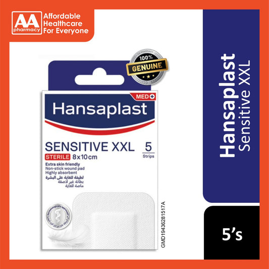 Hansaplast Sensitive XXL 8cm X 10cm 5's