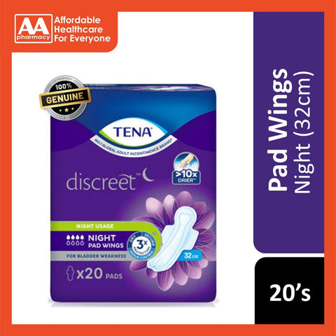 Tena Discreet Night Pad Wing 32cm (20's)