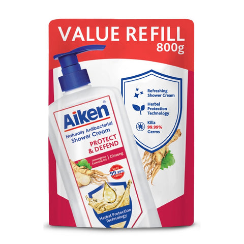 Aiken Anti-Bacterial Shower Cream (Refill) Defend Ginseng 800g