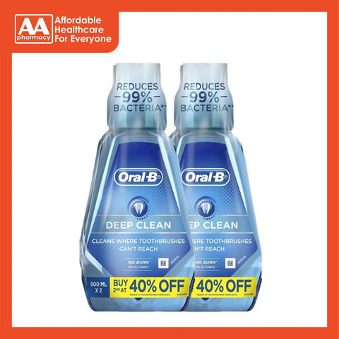 Oral-B Deepclean Mouthwash Twinpack (500mLx2)