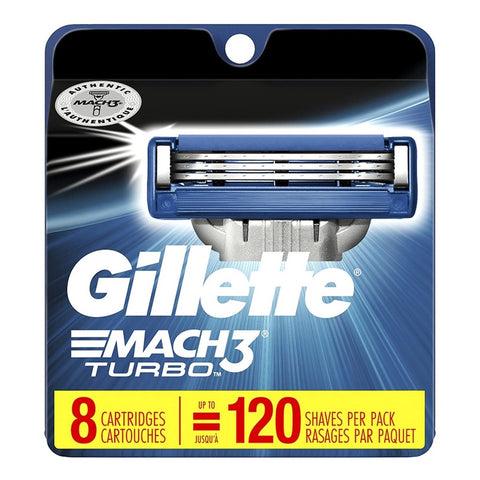 Gillette Mach 3 Turbo 3D Blades Refill 8's