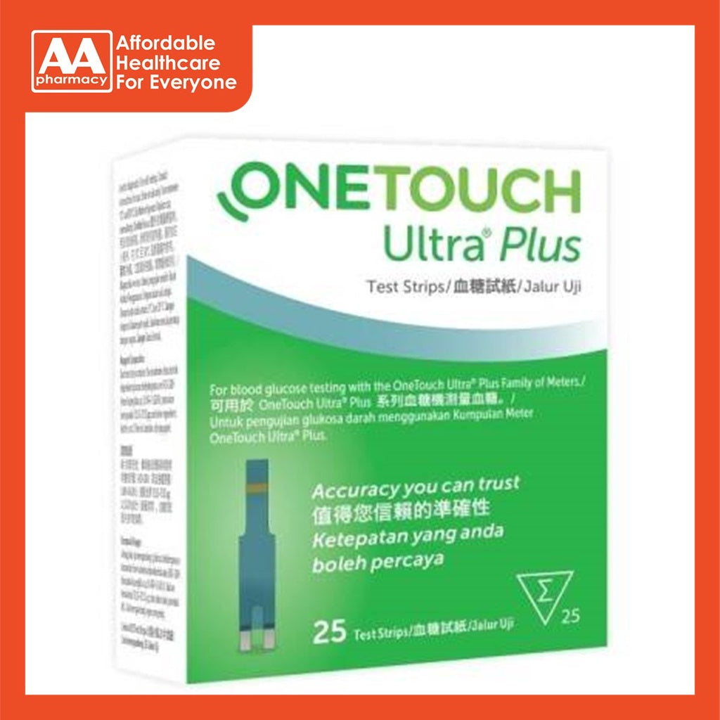 One Touch Ultra Plus Glucose Test Strip 25's – AA Pharmacy