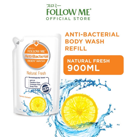 Follow Me Anti-Bacterial Body Wash Refill 900mL (Natural Fresh)