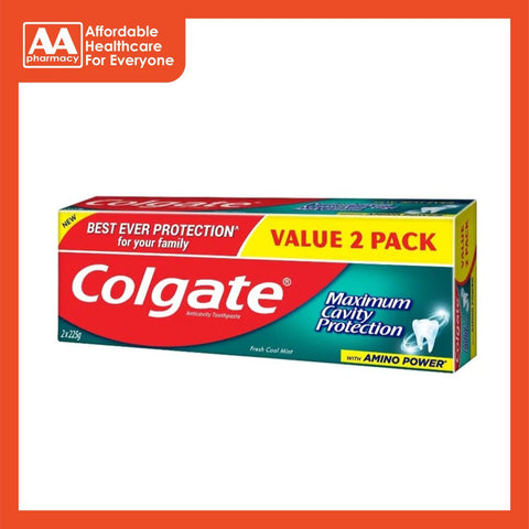 Colgate Maximum Cavity Protection Toothpaste Twinpack 2x225g (Regular Flavour/Freshmint Flavour)