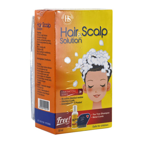 Hs Hair & Scalp Solution 50mL (With Tea Tree Shampoo & Metal Comb)