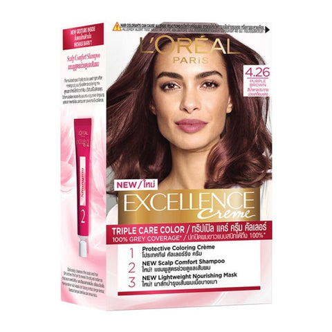 Loreal Paris Excellence Hair Creme Colour 4.26 Purple Brown