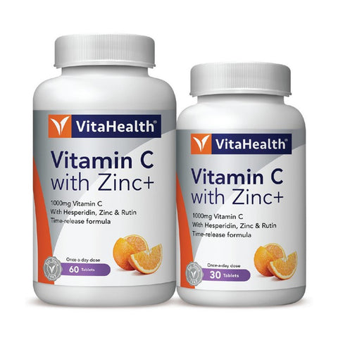 Vitahealth Vitamin C With Zinc+ Tablets (60's + 30's)