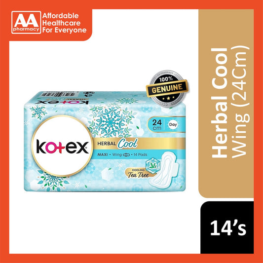 Kotex Natural Care Maxi Wing 24cm Herbcool 14's