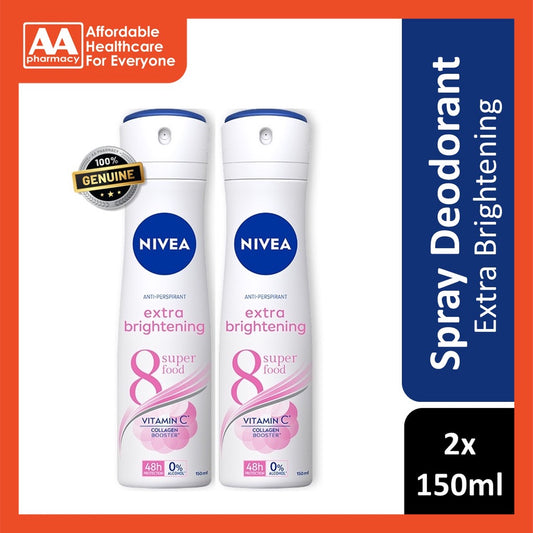Nivea Deodorant Female Extra Brightening Spray 150mL Twin Pack