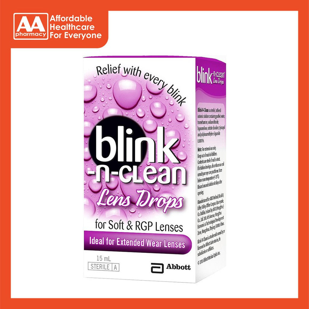 Blink N Clean Lens Drop 15mL (For Soft & Rgp Lenses) AA Pharmacy