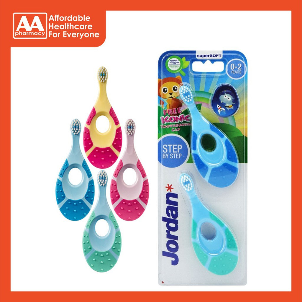 Jordan Toothbrush Step 1 Age 0 2Years Supersoft Twin Pack AA Pharmacy jordan-toothbrush-step-1-age-0-2years-supersoft-twin-pack-aa-pharmacy