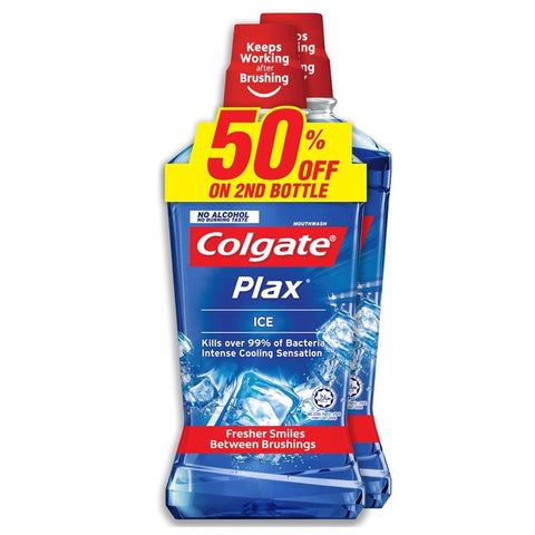 Colgate Plax Mouthwash & Rinses (2x750mL) Twinpack (Ice)