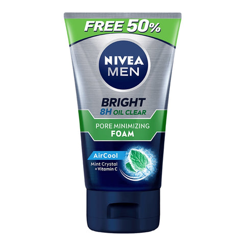 Nivea For Men Bright 8H Oil Clear Cleansing Foam - Aircool 100g