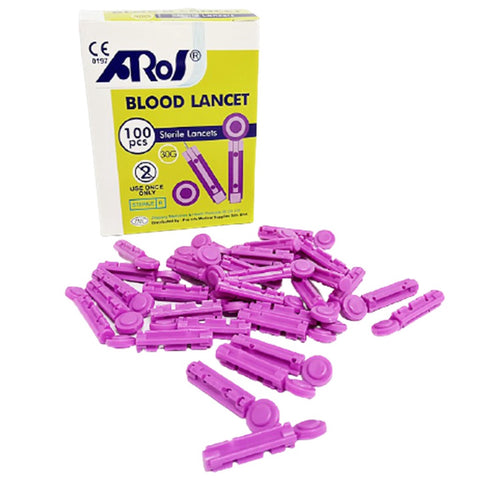 Aros Blood Lancet (Universal/ Round) Type 100's (Dpl-Bl-U) 30g