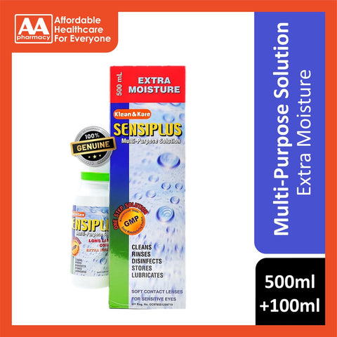 Klean&Kare Sensiplus Multi Purpose Solution (500mL+100mL) Free Lens Container