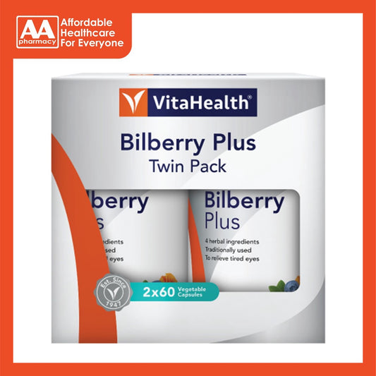 Vitahealth Bilberry Plus Vegecap 2x60's