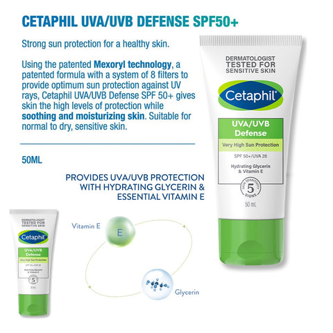 Cetaphil UVA/UVB Defence SPF 50+ (50mL)