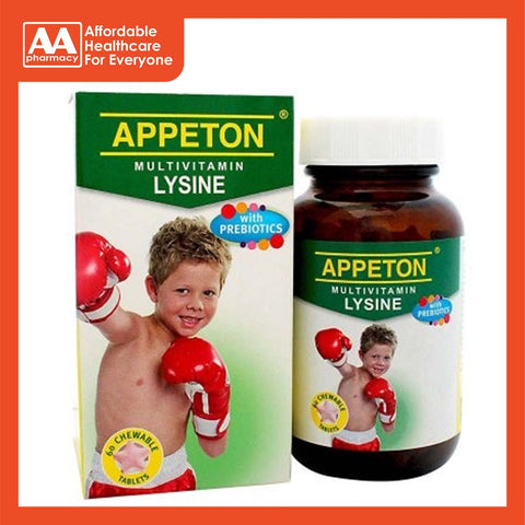 Appeton Multivitamin Lysine + Prebiotic Chewable Tablet 60's