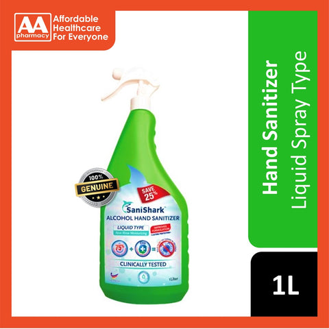 Sanishark 75% Alcohol Hand Sanitizer Liquid Spray Type 1L