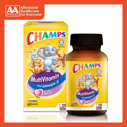 Champs Multivitamin Plus Omega 3 (Multi-Frutti Flavour) Chewable Tablets 60's