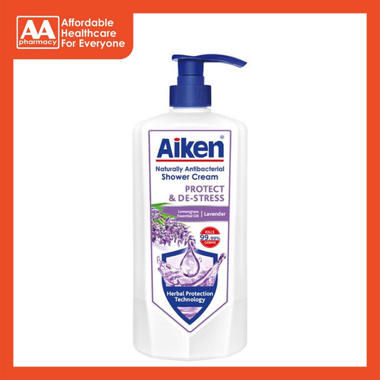 Aiken Antibacterial Shower 950g (Protect & De-Stress - Lavender)