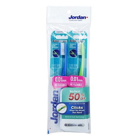 Jordan Toothbrush Click Gum Protector Super Soft (Twinpack)
