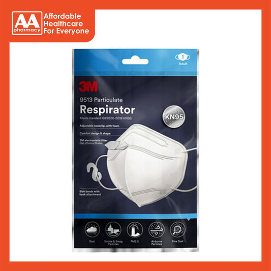 3M Particulate Respirator Face Mask KN95 (9513) - White 1's