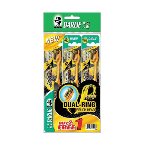 Darlie Charcoal Gold Dual Ring Toothbrush B2F1