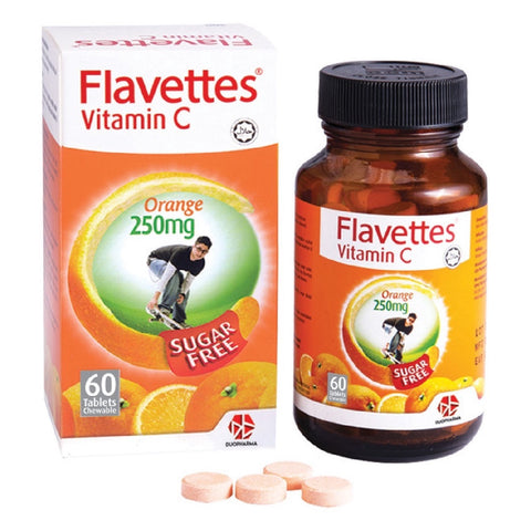 Flavettes Vitamin C 250mg Chewable Tablets 60's (Sugar-Free)