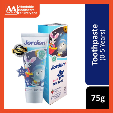 Jordan Toothpaste Step 1 (0-5Years) 75g [Mild Strawberry Flavour]