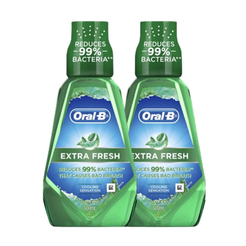 Oral-B Extra Fresh Mouthwash Twinpack 2x500mL