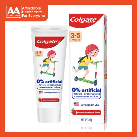 Colgate Kids Toothpaste 0% Artificial 3-5 Years (Natural Strawberry Flavour) 80g