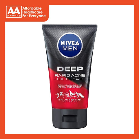 Nivea Men Deep Rapid Acne Oil Clear Mud Scrub 100g