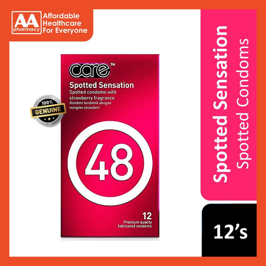 Care 48 Spotted Sensation Premium Quality Lubricated Condoms 12's