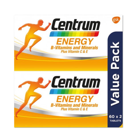 Centrum Energy B-Vitamins & Minerals Plus Vitamin C & E Tablet 2x60's