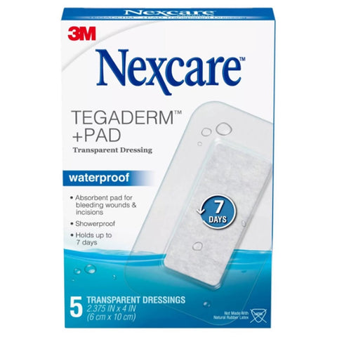 3M Nexcare Tegaderm+Pad Transparent Dressing [Waterproof] (6cm X 10cm) 5's