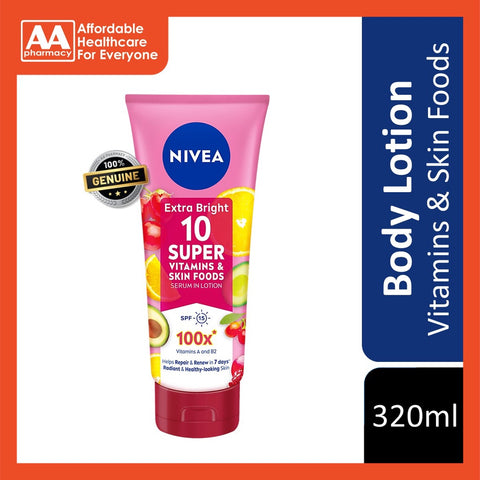 Nivea Extra Bright 10 Super Vitamins & Skin Foods Lotion 320mL