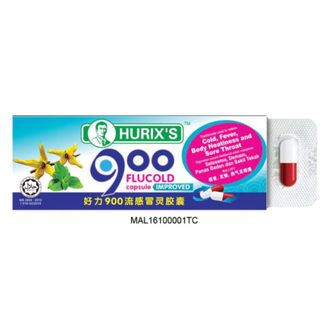 Hurix's 900 Flucold Capsule 6's (Strip)