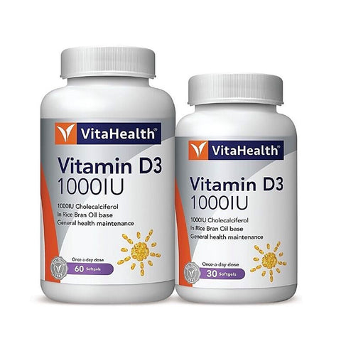 Vitahealth Vitamin D3 1000 IU Softgels 60's + 30's