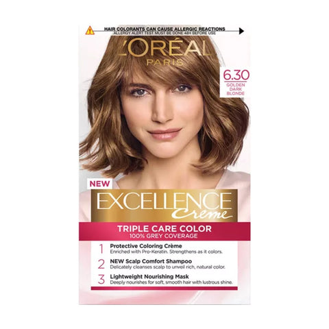 Loreal Paris Excellence Hair Creme Colour 6.30 Golden Dark Brown