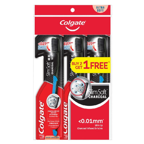 Colgate Slim Soft Charcoal Bristles - Ultra Soft (Buy 2 Free 1)