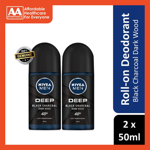 Nivea Deodorant Male Deep Roll On 50mL Twin Pack