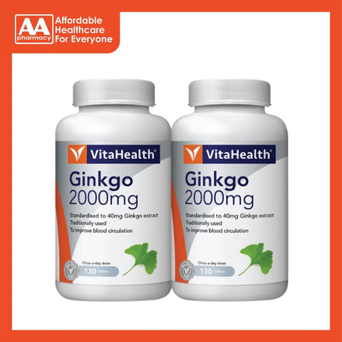 Vitahealth Ginkgo 2000mg Tablets (2X130's)